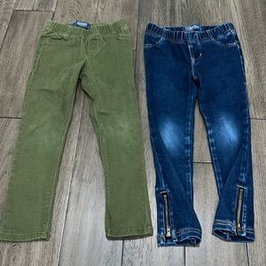 Old Navy girls distressed jeggings with zippers